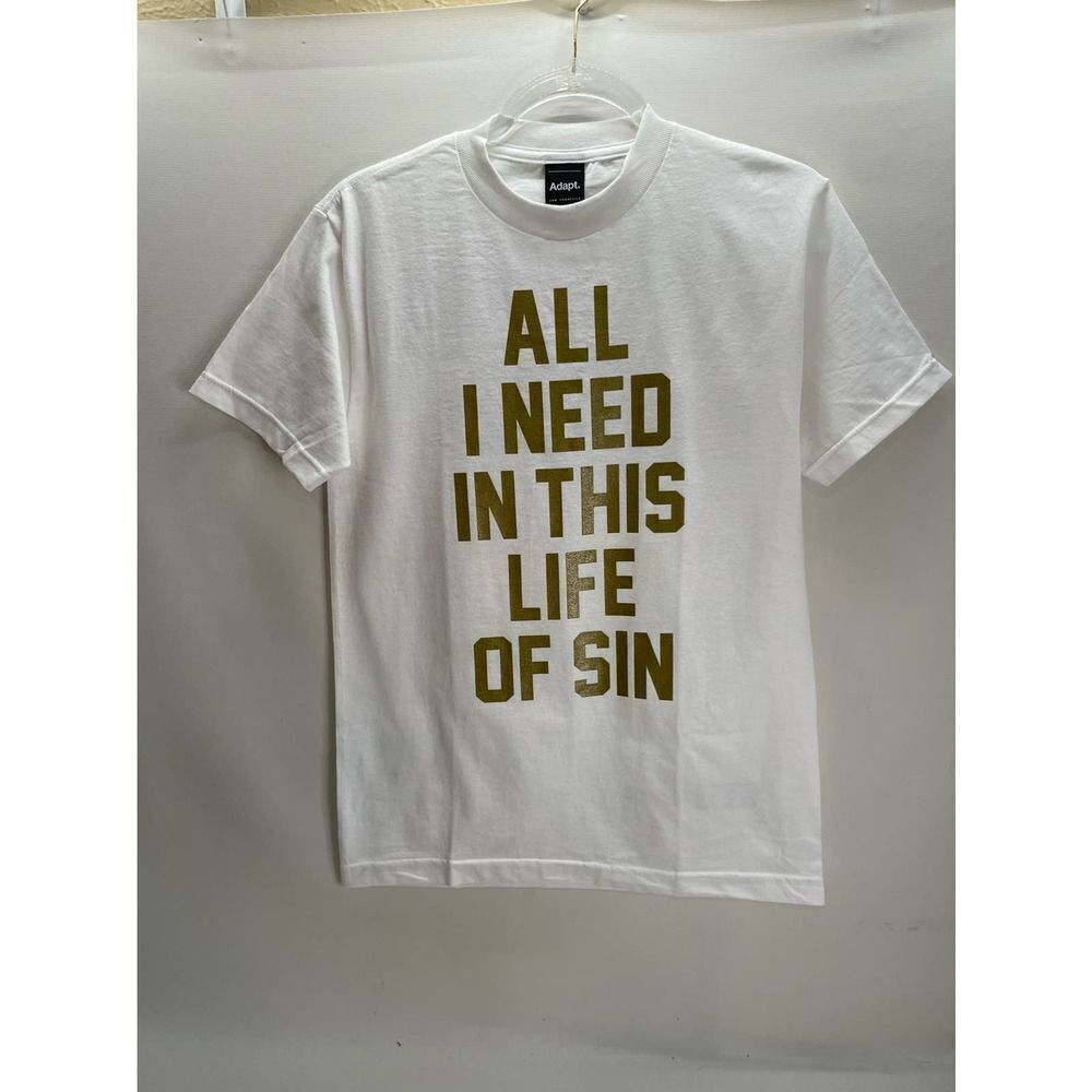 Adapt X Best Gold Life of Sin Bonnie & Clyde white T-Shirt Size Small